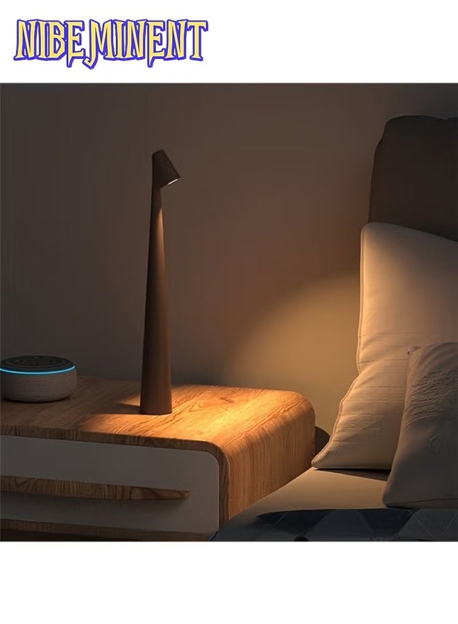 NIBEMINENT Portable LED Table Lamp, Touch Control LED Table Lamp, Modern Design Table Lamp, Rechargeable LED Table Lamp for Home Decoration (Sand Coffee) - Image 3